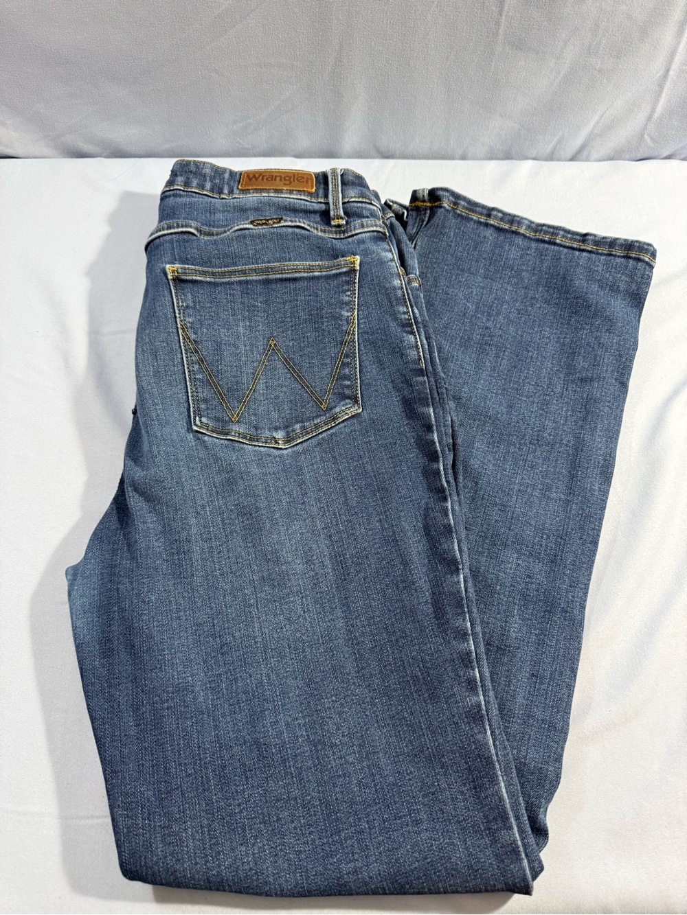 Wrangler Medium Blue Denim Jeans with 'W' Back Pocket Stitch